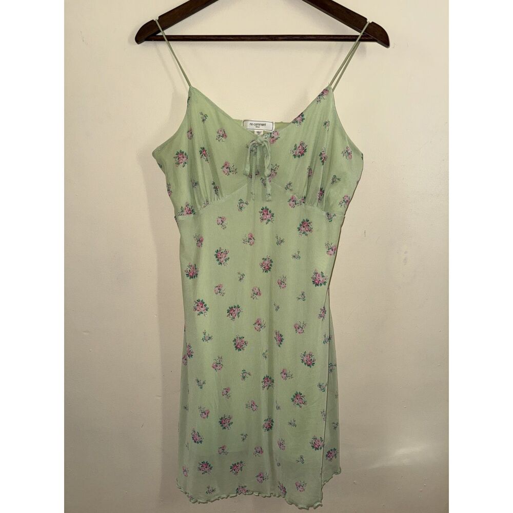 No Comment NY-LA Green Floral Mesh Babydoll Dress XL